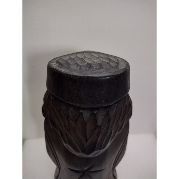 VINTAGE JAPANESE HOKKAIDO AINU CARVED STATUES MAN & WOMAN 7" TALL FOLK ART - Picture 6 of 13